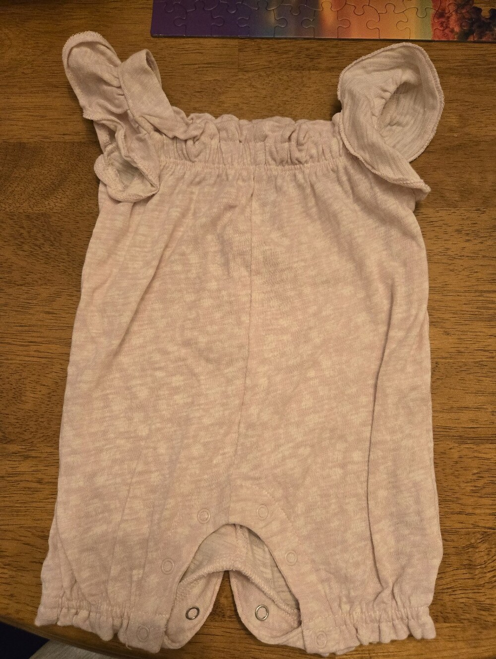 cloud island Light Pink Romper with Ruffle Sleeves